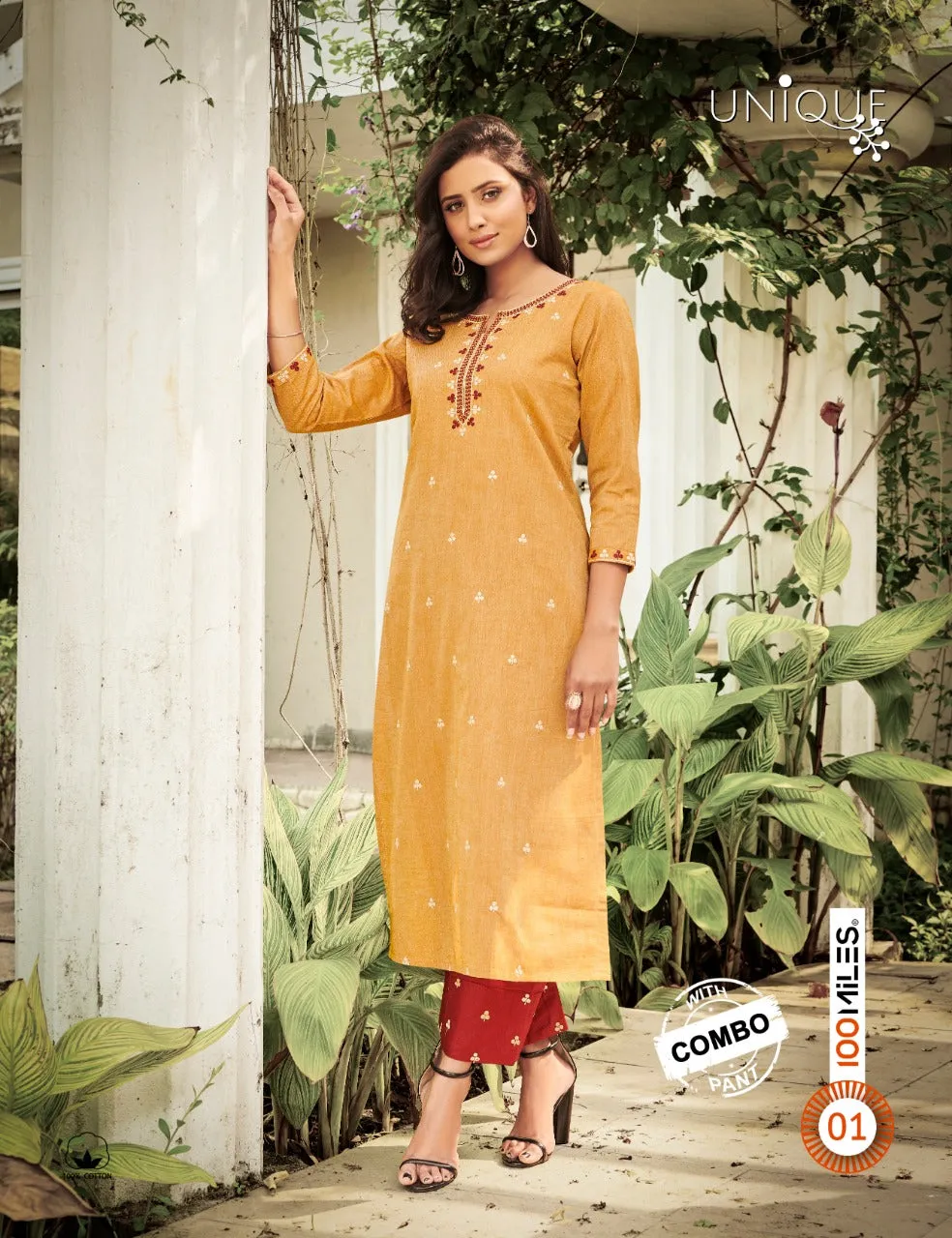 100 Miles Launched Unique Cotton Casual Wear Kurtis Collection