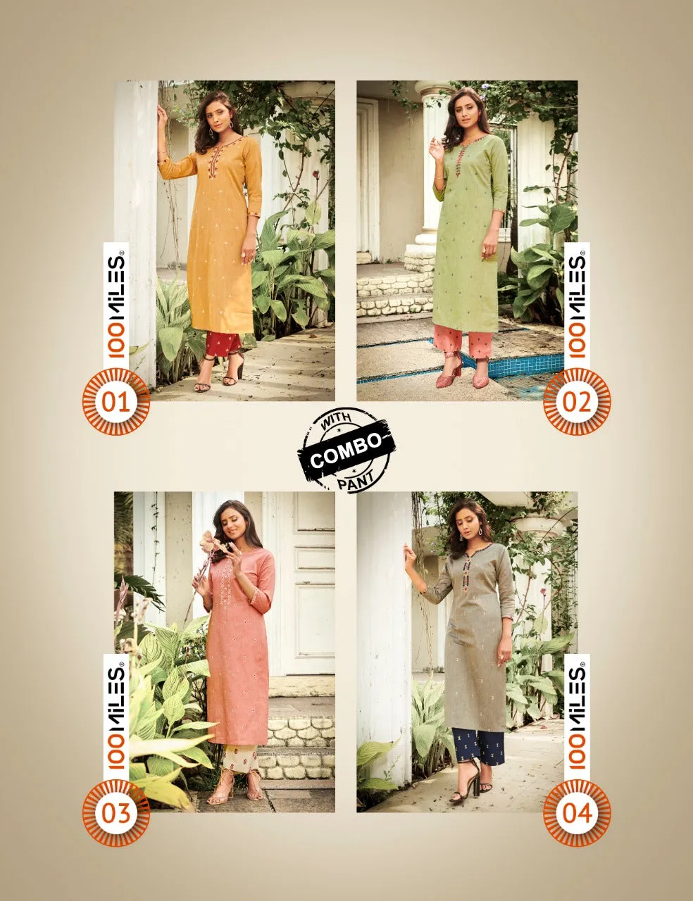 100 Miles Launched Unique Cotton Casual Wear Kurtis Collection