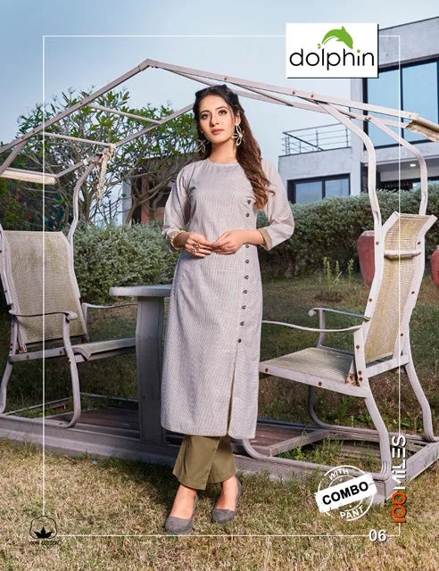 100 Miles Presents Dolphin Cotton Printed Casual Wear Kurtis Collection