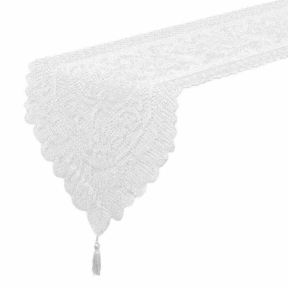 2 Pack Lace Table Runner Elegant Wedding Party Banquet Decorations White 13"x72"