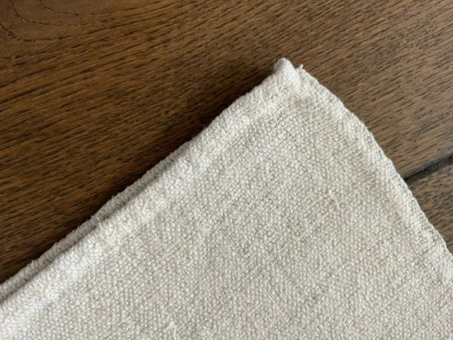 Antique Hungarian Grain Sack Linen Table Runner - monogrammed 'IP'