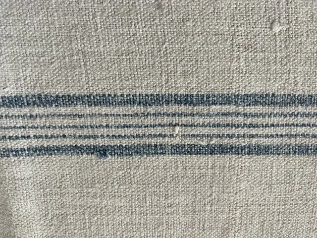 Antique Hungarian Grain Sack Linen Table Runner - monogrammed 'IP'