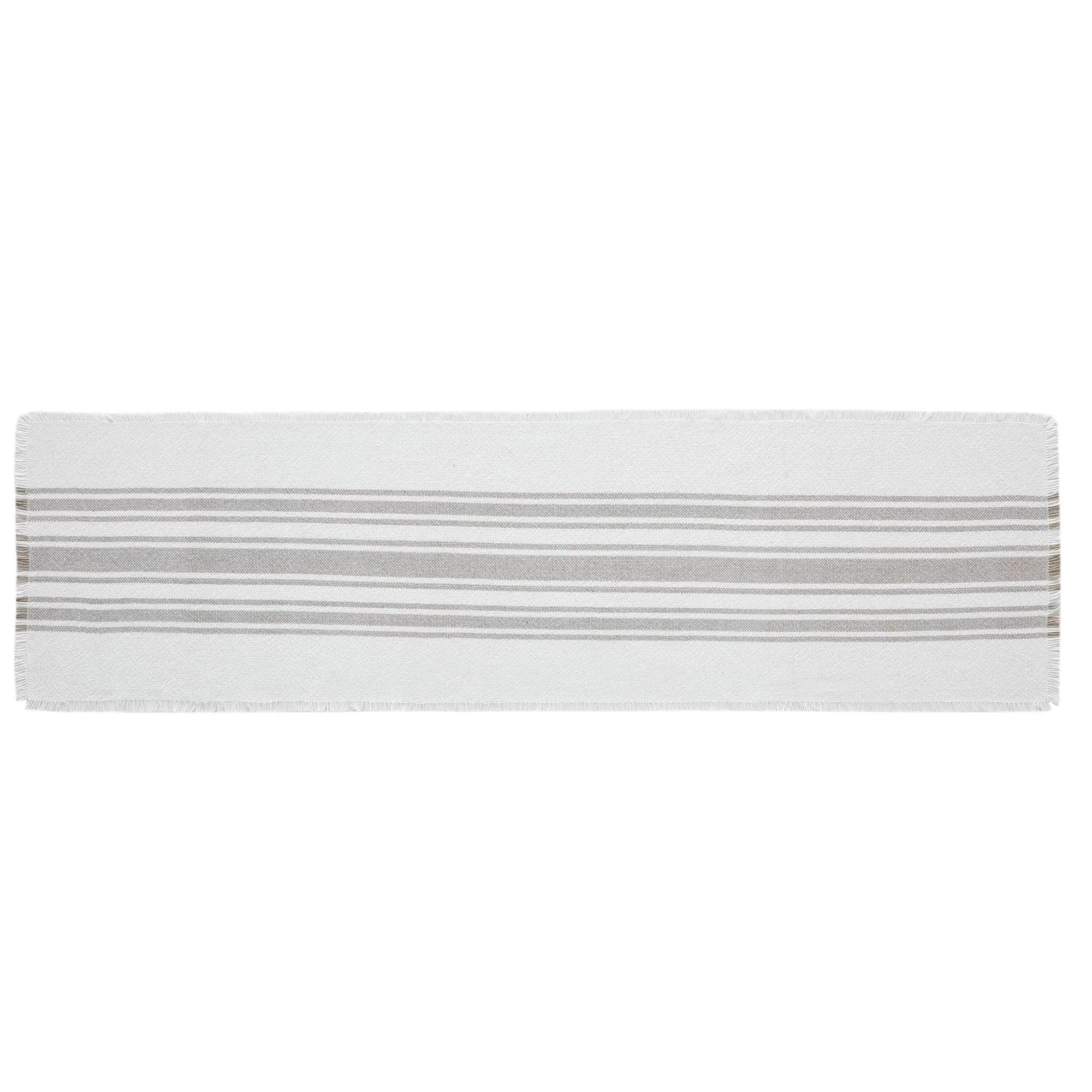 Antique White Stripe Dove Grey Indoor/Outdoor Table Runner 12x48 VHC Brands VHC Brands