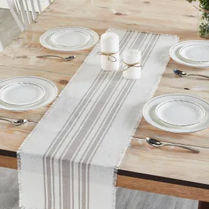 Antique White Stripe Dove Grey Indoor/Outdoor Table Runner 12x48 VHC Brands VHC Brands