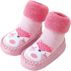 Baby Girl Shoes,Autumn Winter Baby Shoes Cute Rabbit Bear Cartoon Children Cotton Warm Soft Non Slip Floor Boots