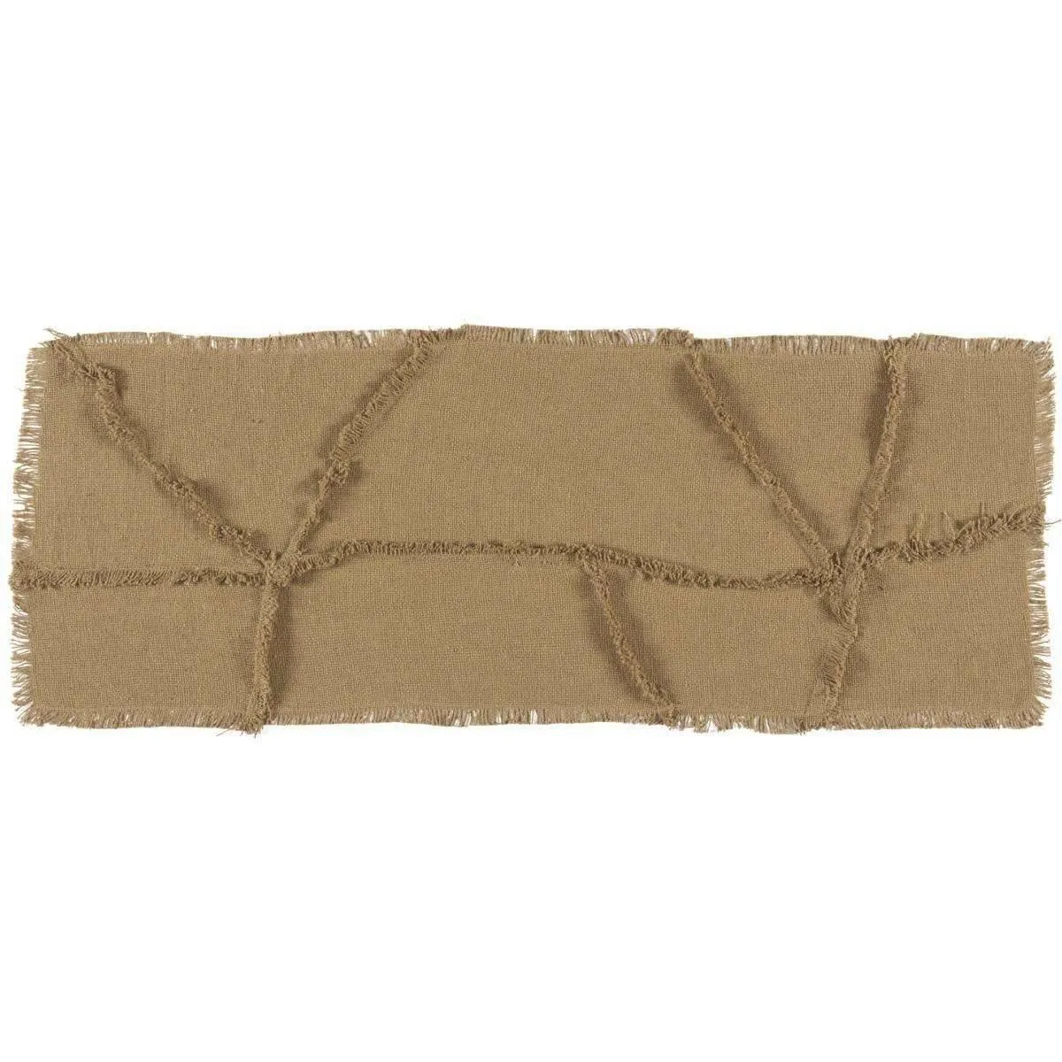 Burlap Natural Reverse Seam Patch Runner 13x36 VHC Brands