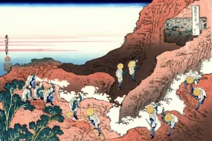 Climbing Mount Fuji - Katsushika Hokusai - Japanese Woodcut Ukiyo-e Painting