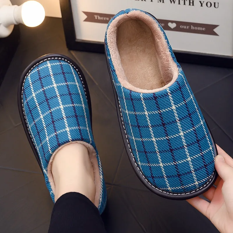 Cotton Fabric Slippers with Platform