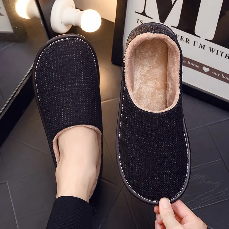 Cotton Fabric Slippers with Platform