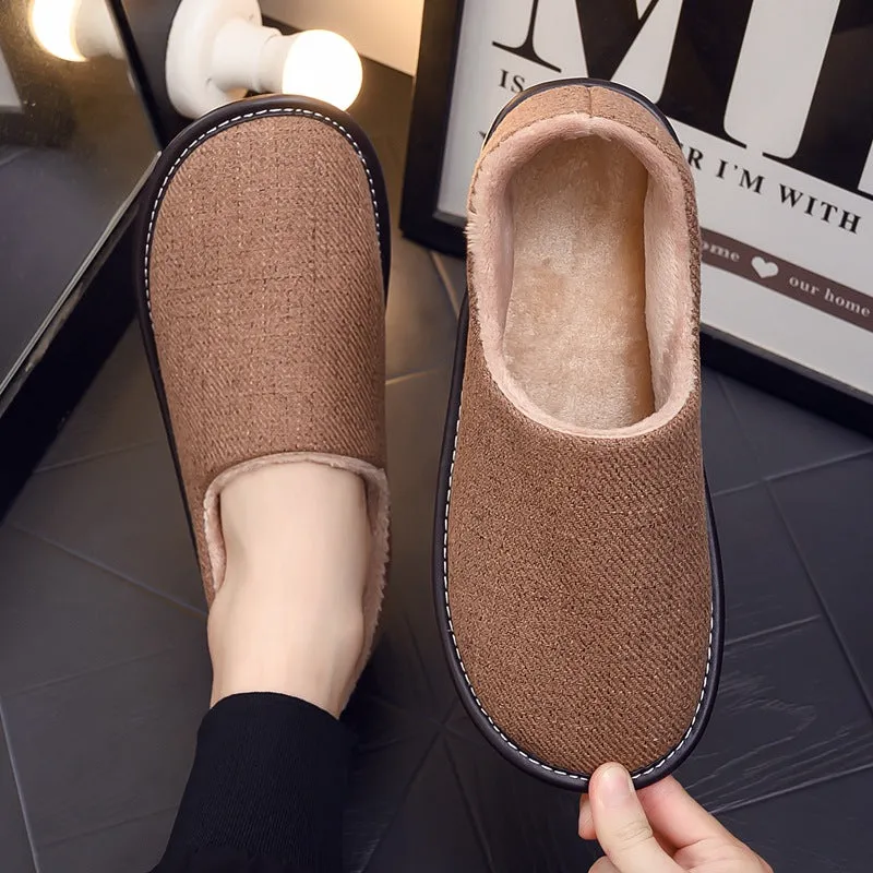 Cotton Fabric Slippers with Platform