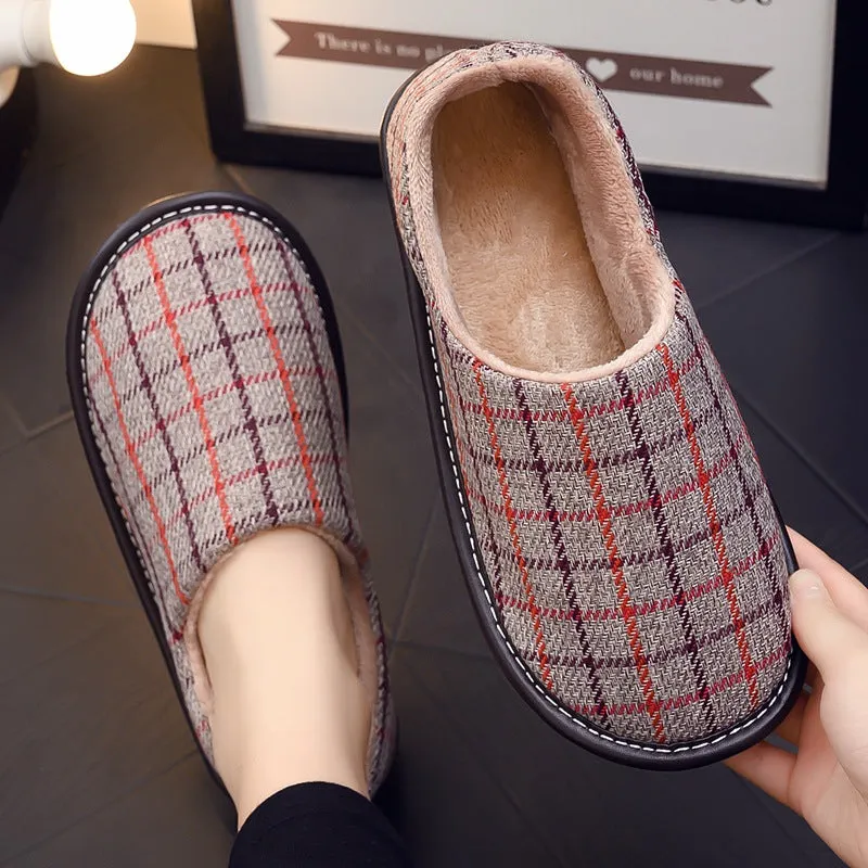 Cotton Fabric Slippers with Platform