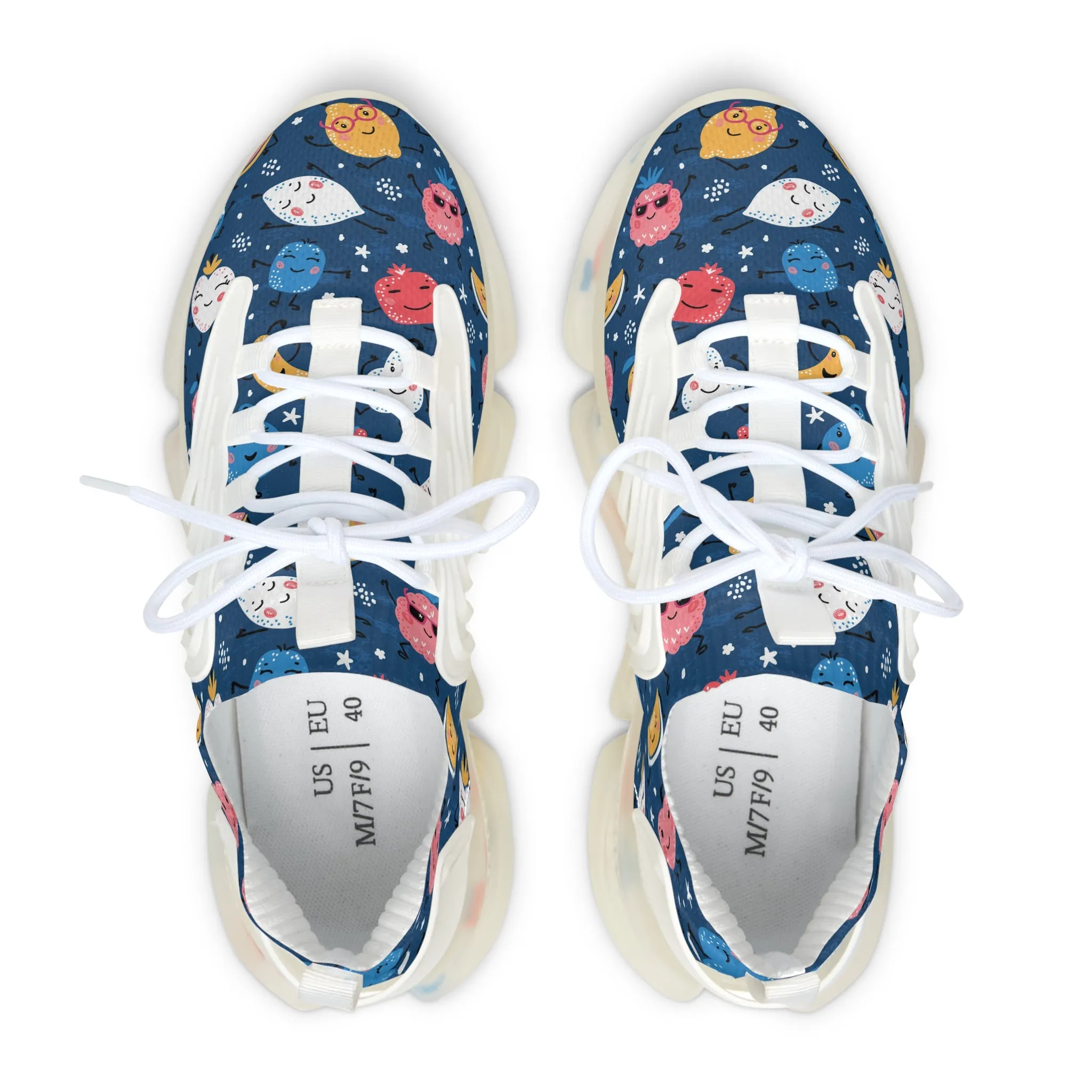 Dancing Fruit and Berries Women's Mesh Sneakers