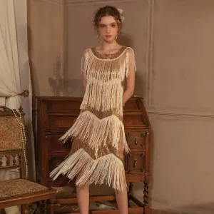 Greta Flapper Gatsby Dress, Prom Fringe Dress 1920s Vintage inspired Great Gatsby Art Deco Charleston Downton Abbey Bridesmaid Wedding