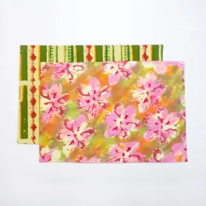 Hand Painted Placemats, Napkins, and Table Runners - Zinnie/Encoded