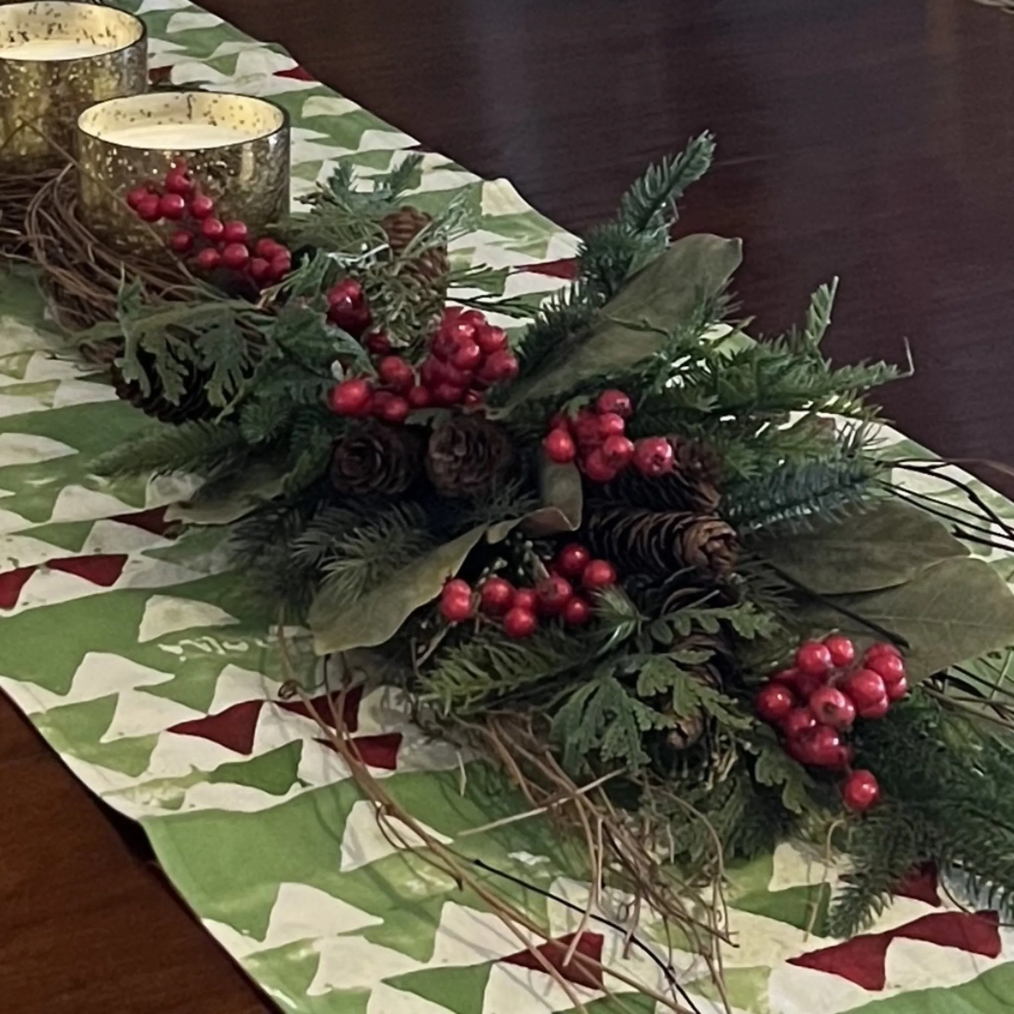 Hand Painted Placemats, Table Runners or Napkin Sets - Santas Secret Path