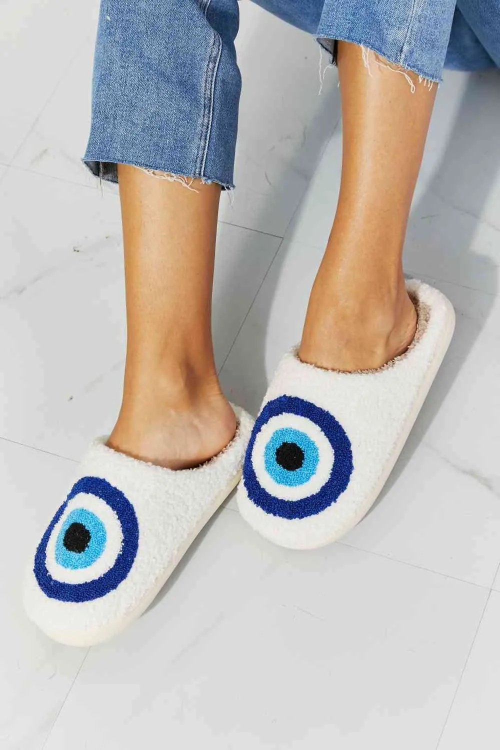 Hot Girl Evil Eye Plush Slipper