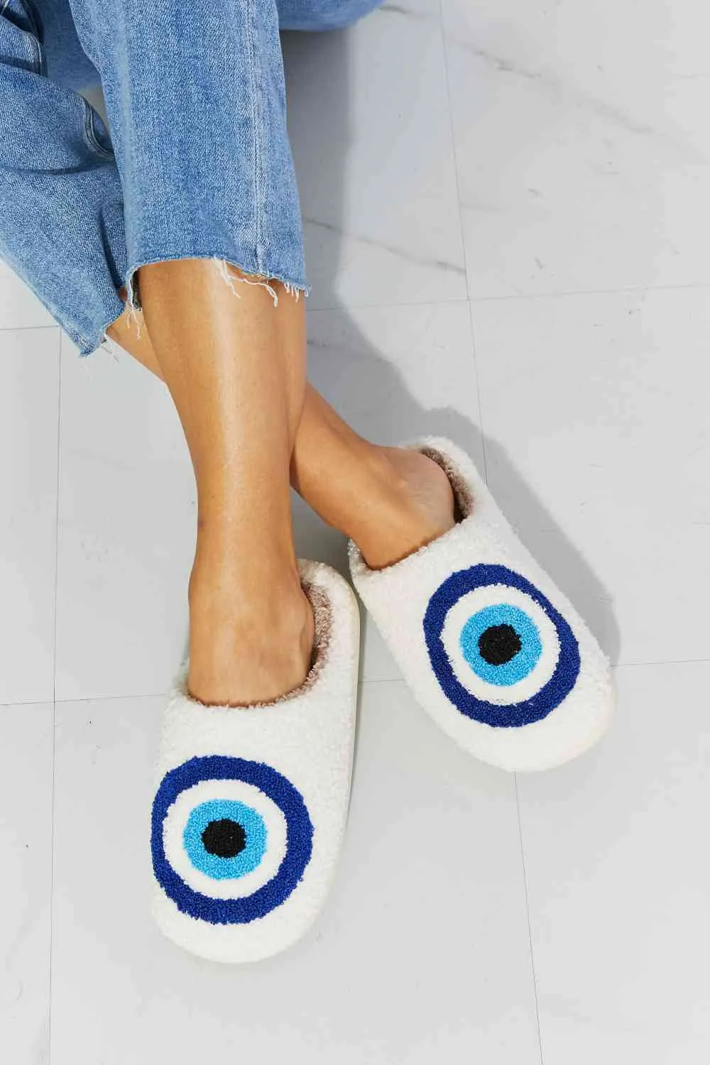 Hot Girl Evil Eye Plush Slipper