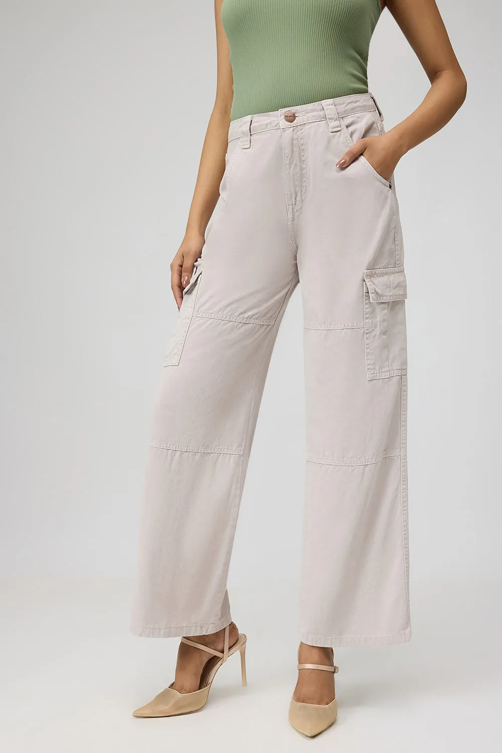 Ivory Essentials Cargo Denim Jeans