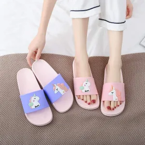 Ladies summer Cartoon unicorn Slippers