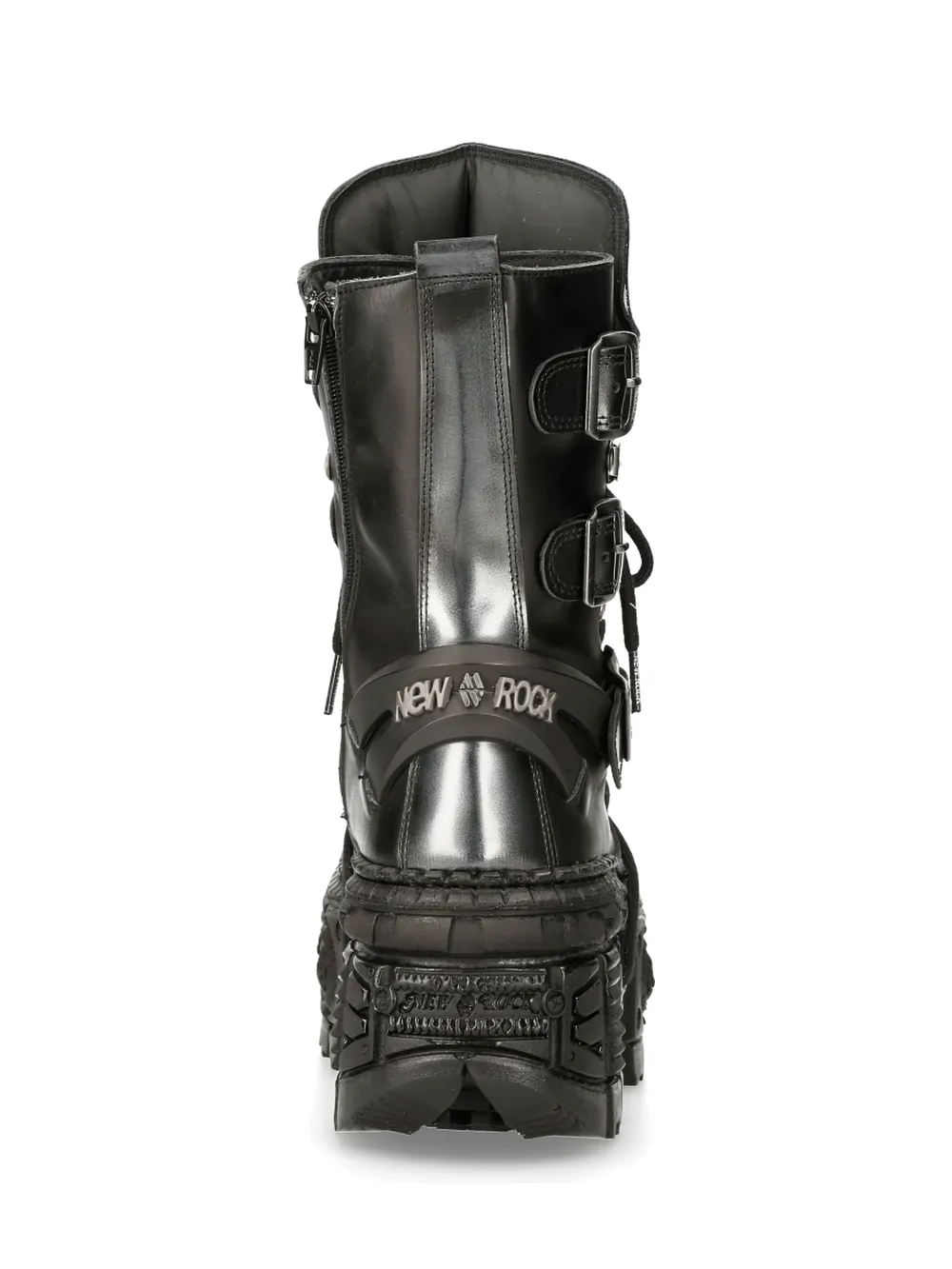 NEW ROCK Edgy Punk Rock Ankle Boots with Metallic Details