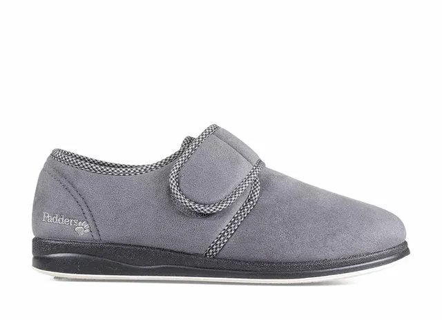 Padders Mens Slippers Harry Dark Grey
