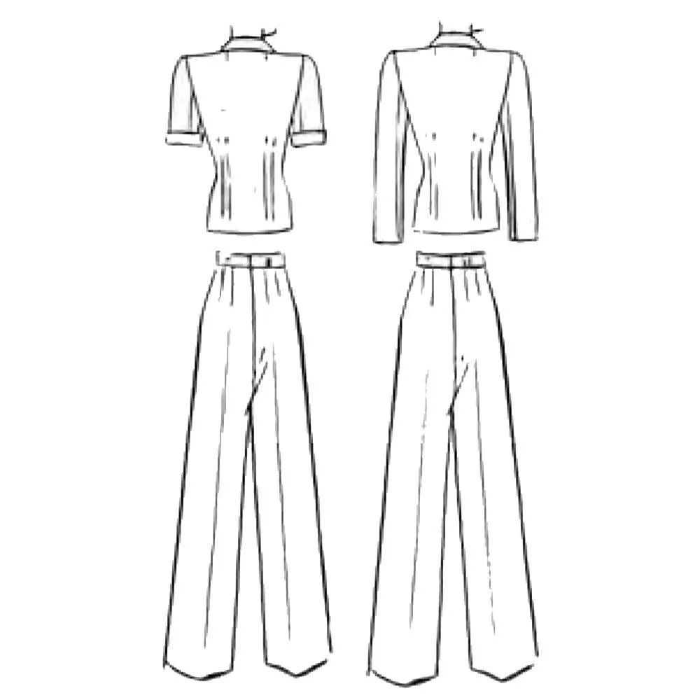 PDF - 1940's Sewing Pattern Women's Jacket & Slacks Suit -  Bust 30” (76cm) - Download