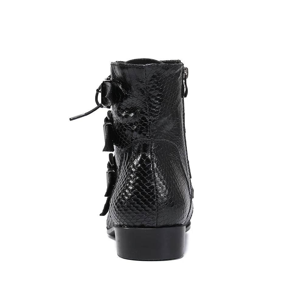 Pointed Toe Lace Up Ankle Boots