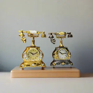 Retro Antique Vintage Corded Telephone Clock
