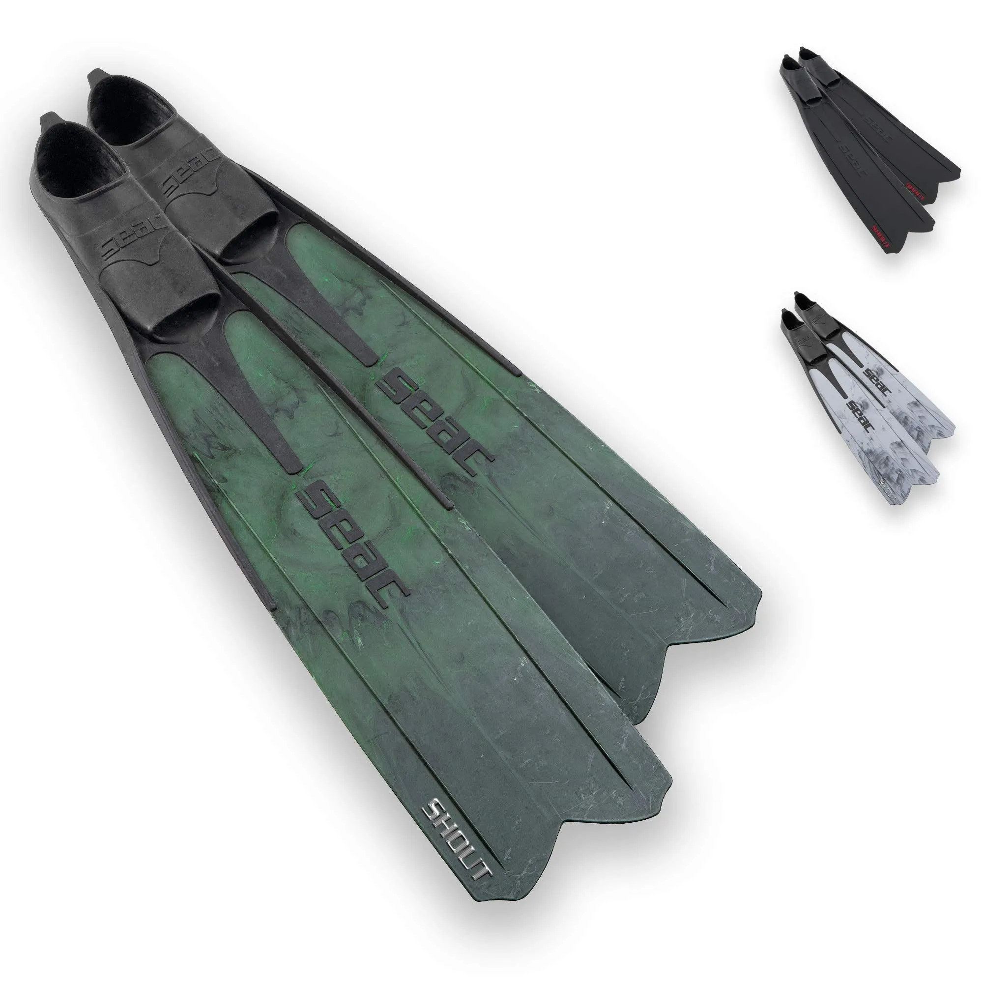 SEAC Shout Long Black Spearfishing Fins
