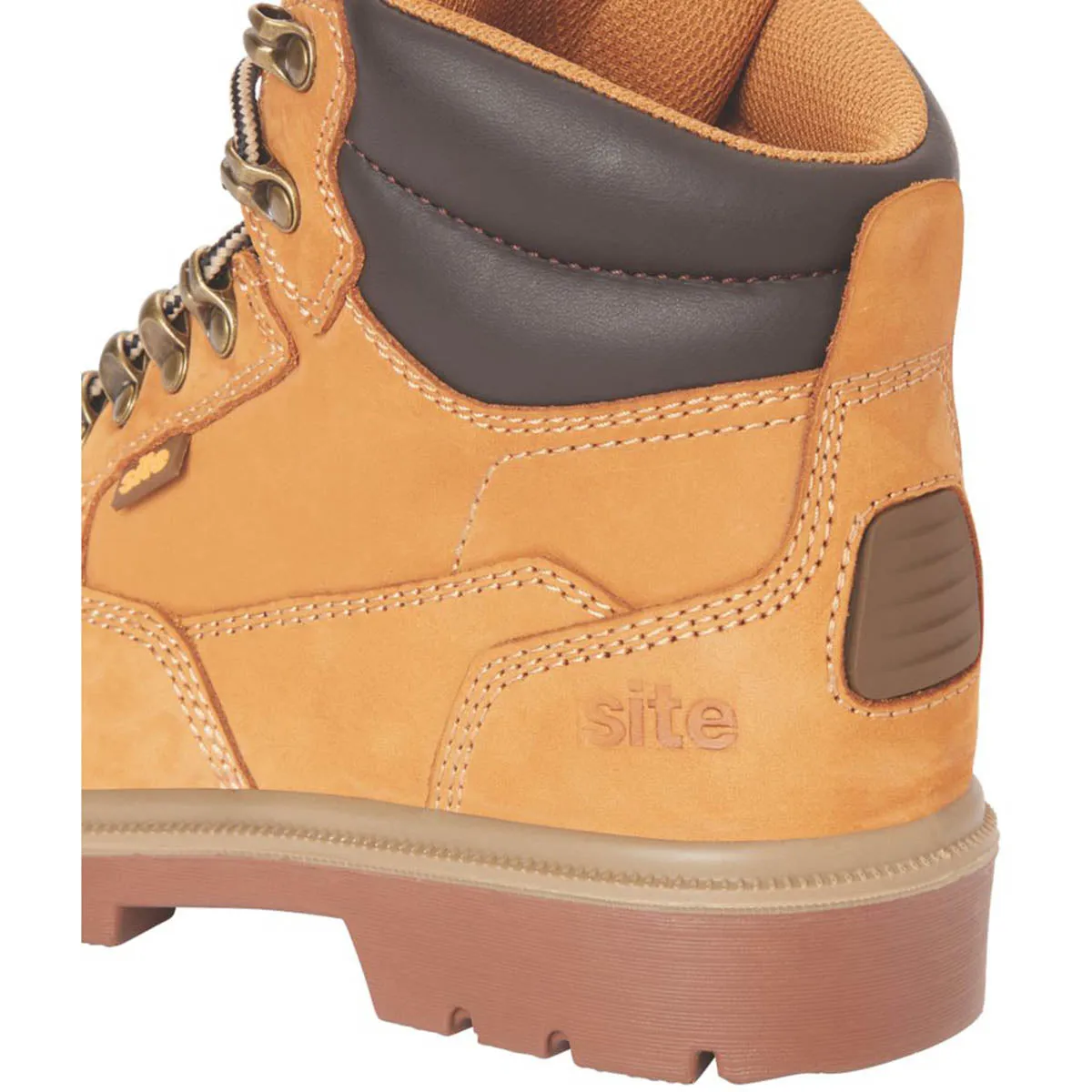 Site Safety Boots Womens Wide Fit Honey Leather Work Shoes Steel Toe Size 7