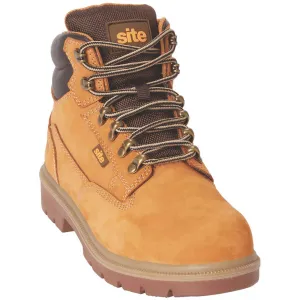 Site Safety Boots Womens Wide Fit Honey Leather Work Shoes Steel Toe Size 7