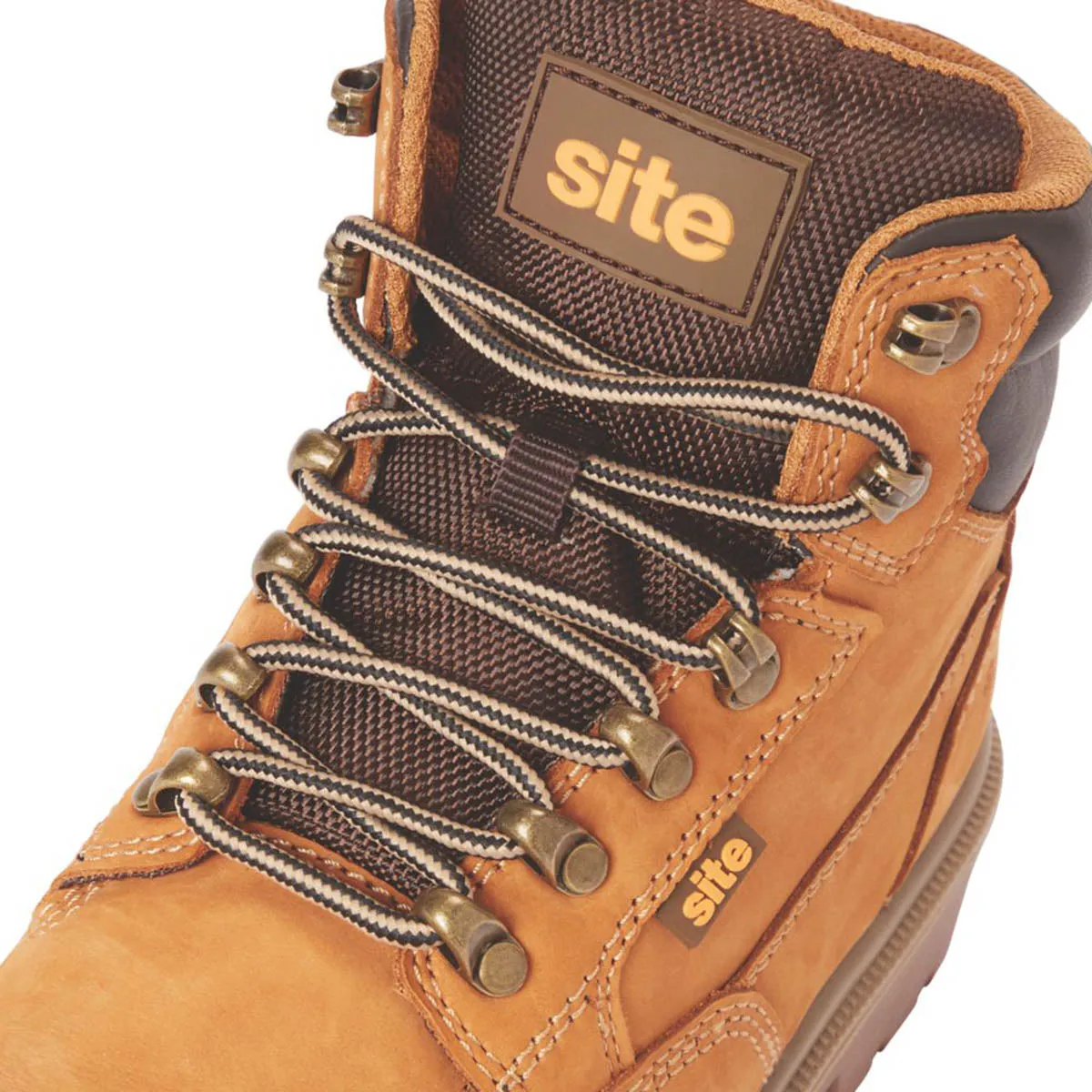 Site Safety Boots Womens Wide Fit Honey Leather Work Shoes Steel Toe Size 7