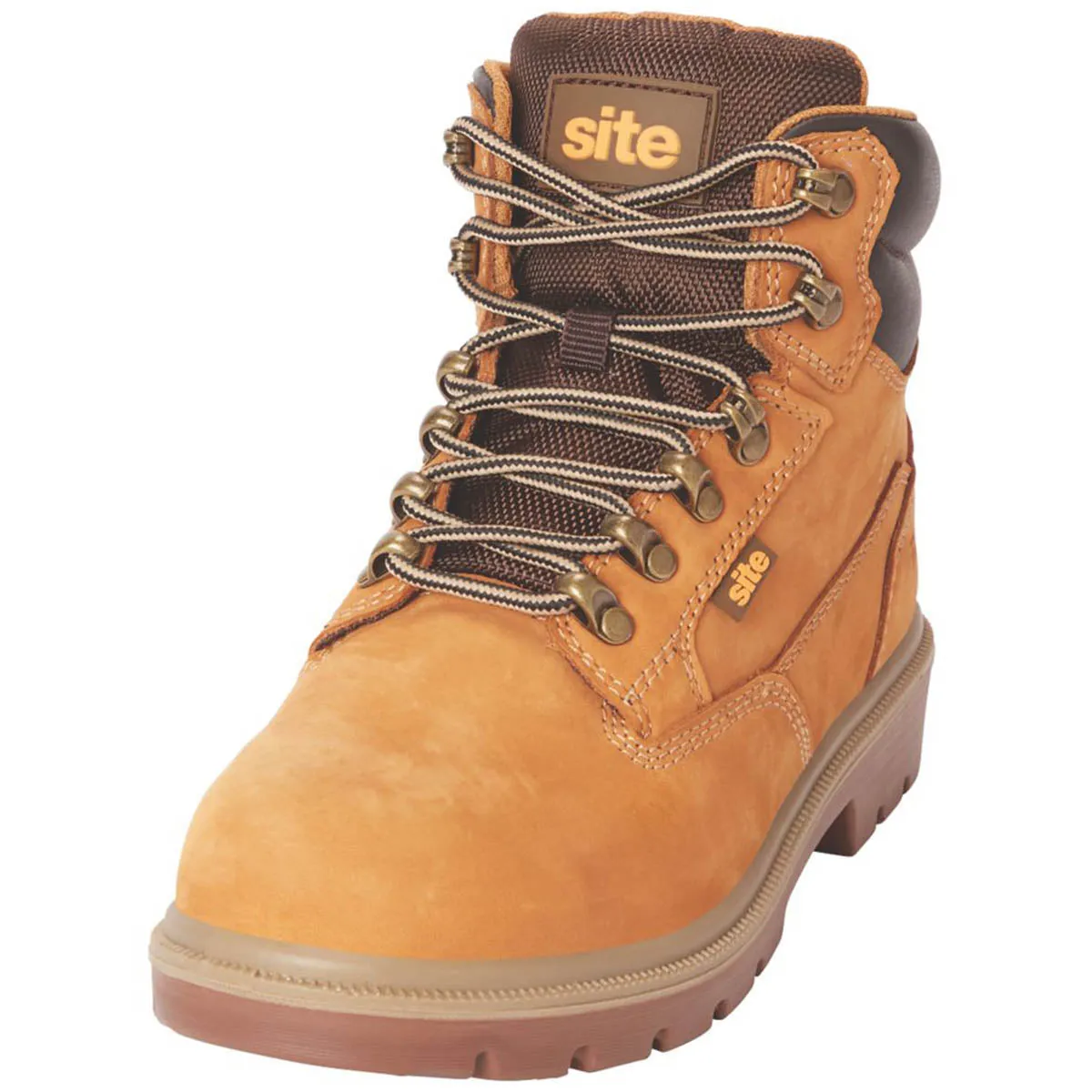 Site Safety Boots Womens Wide Fit Honey Leather Work Shoes Steel Toe Size 7