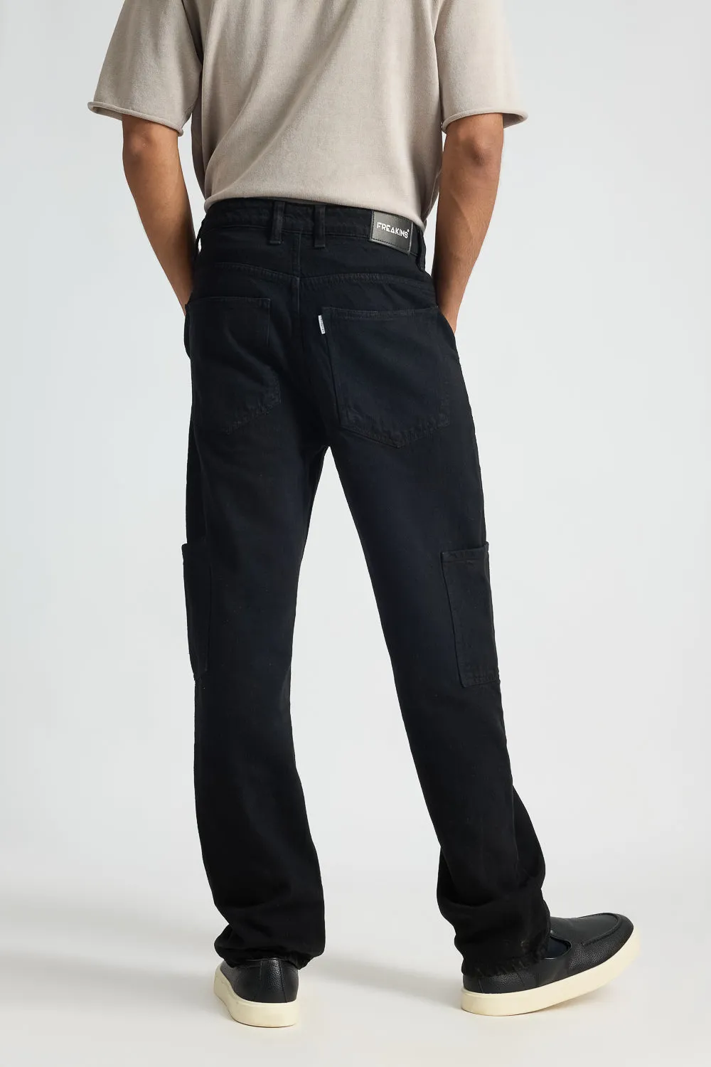 Slim Urban Black Men's Cargo Jeans
