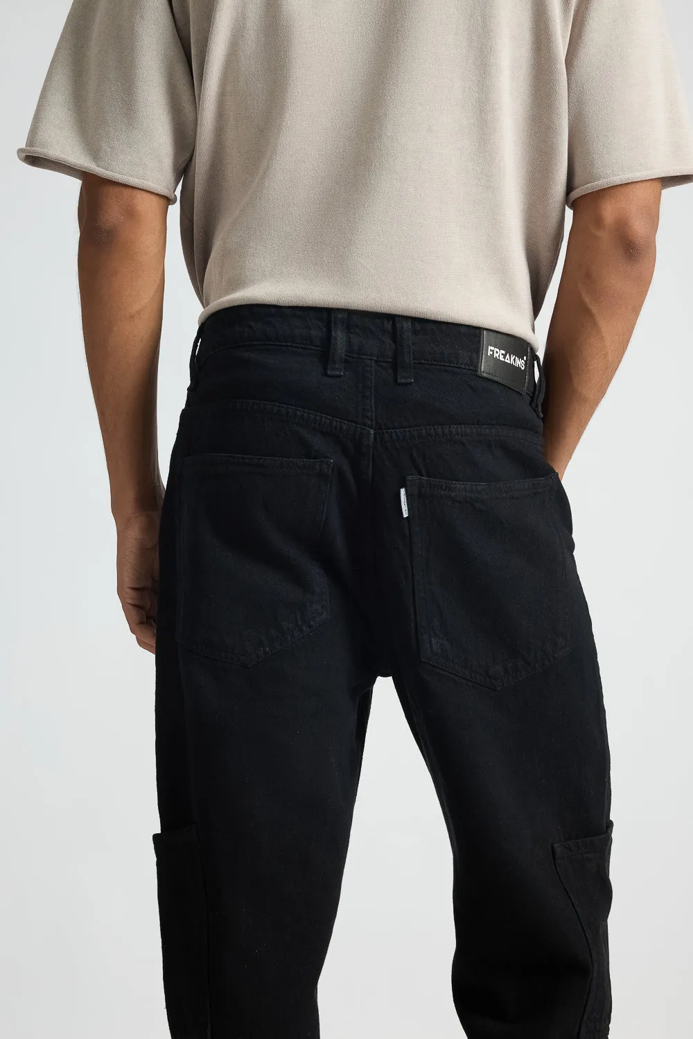 Slim Urban Black Men's Cargo Jeans