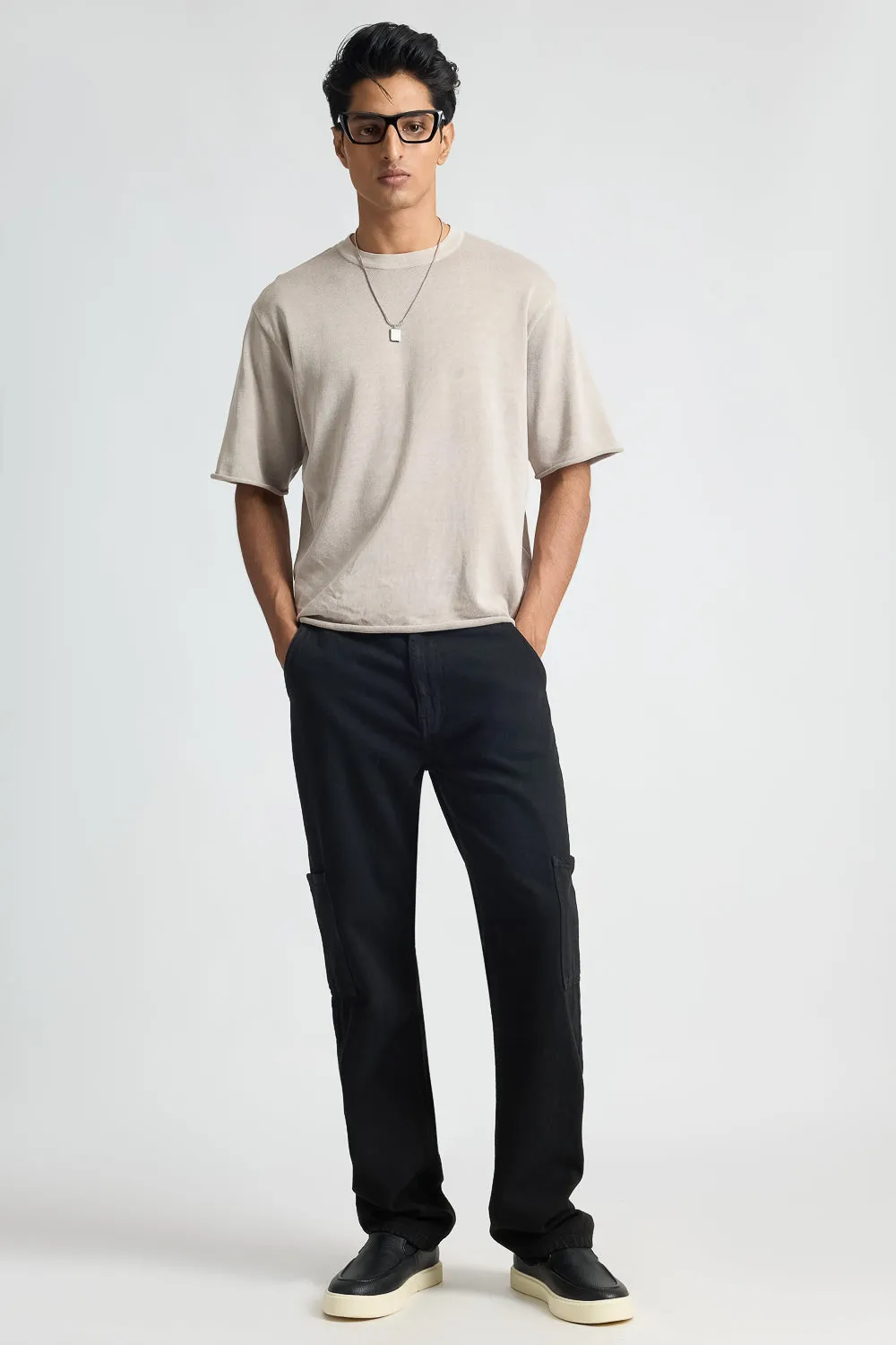 Slim Urban Black Men's Cargo Jeans