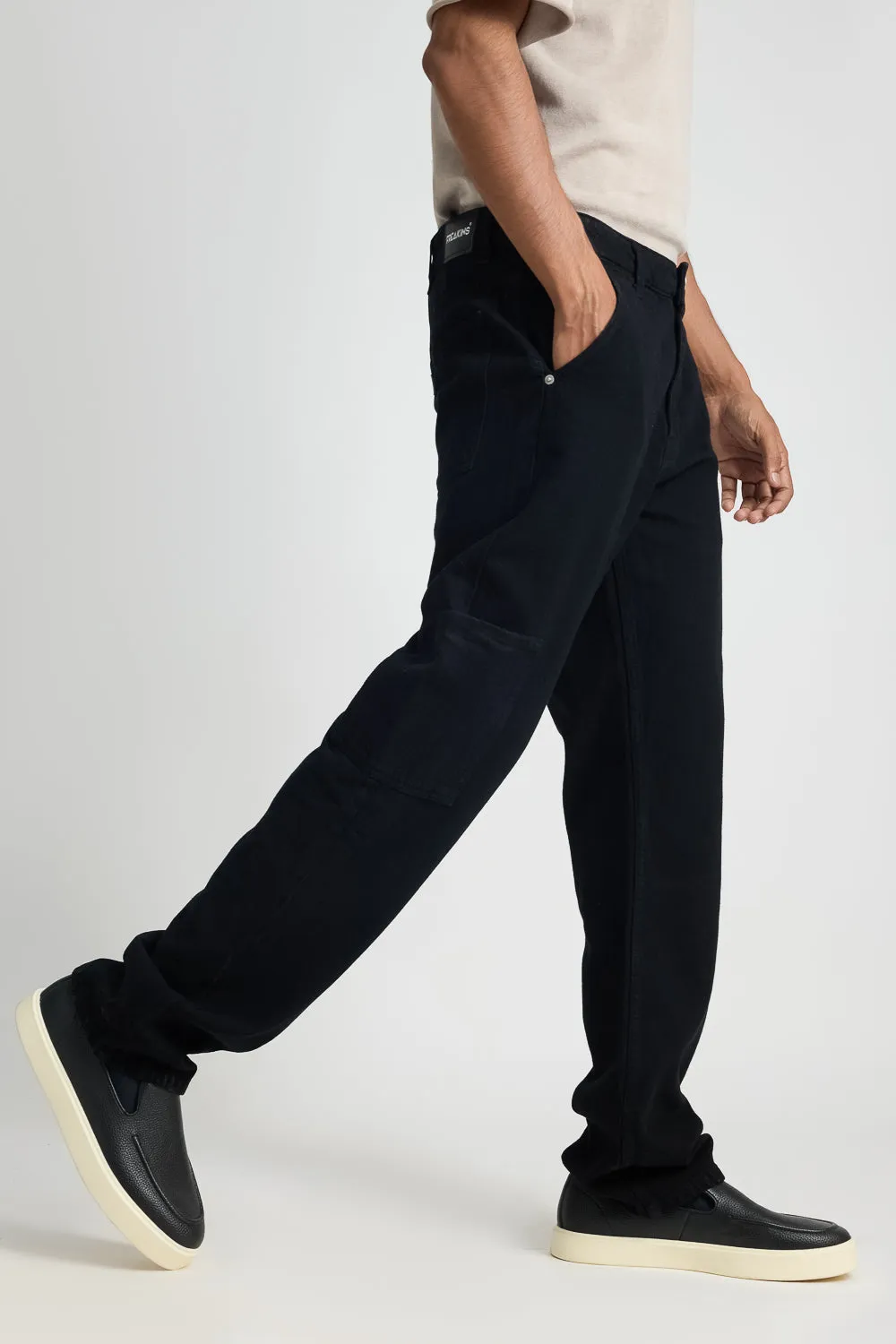 Slim Urban Black Men's Cargo Jeans