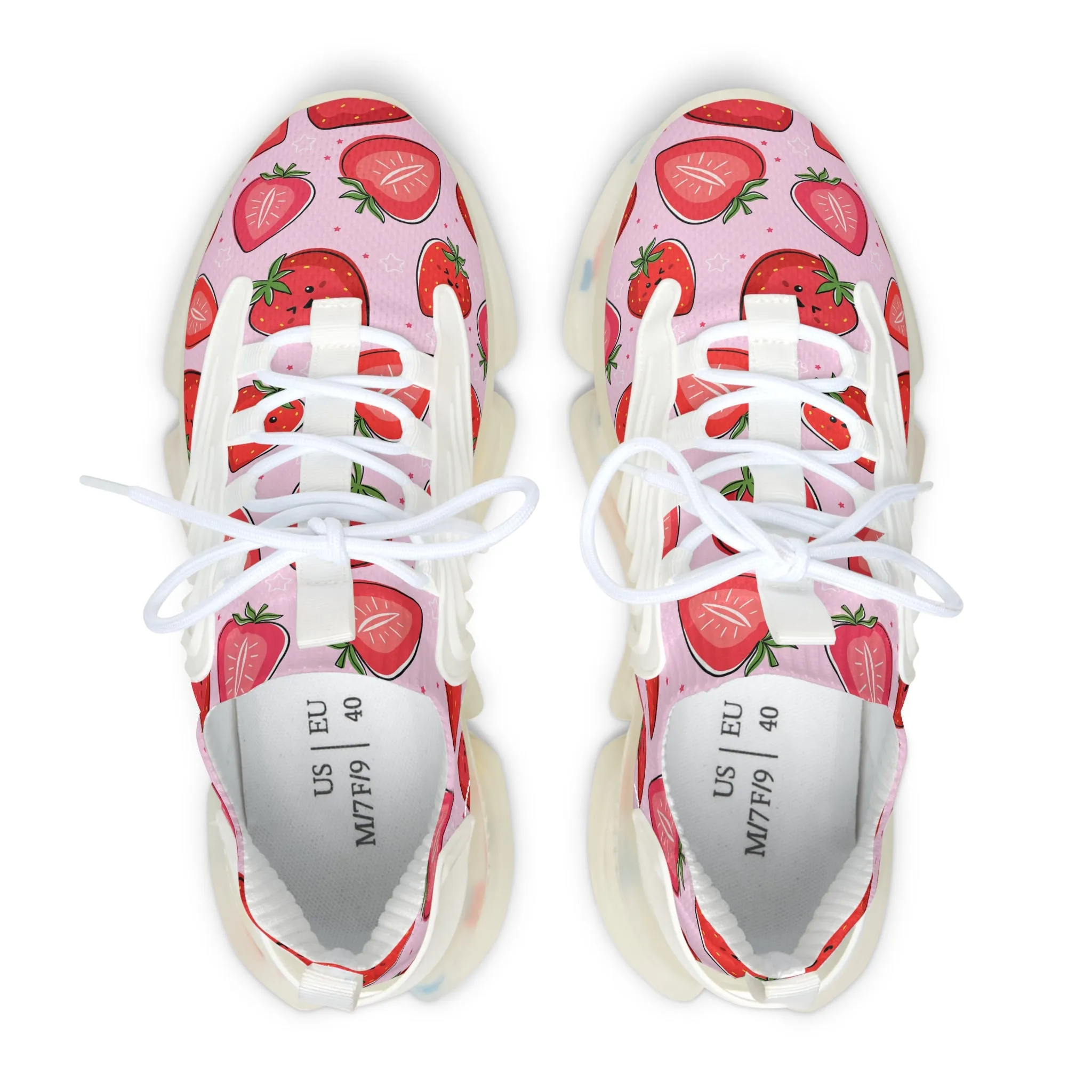 Smiling Strawberries Women's Mesh Sneakers