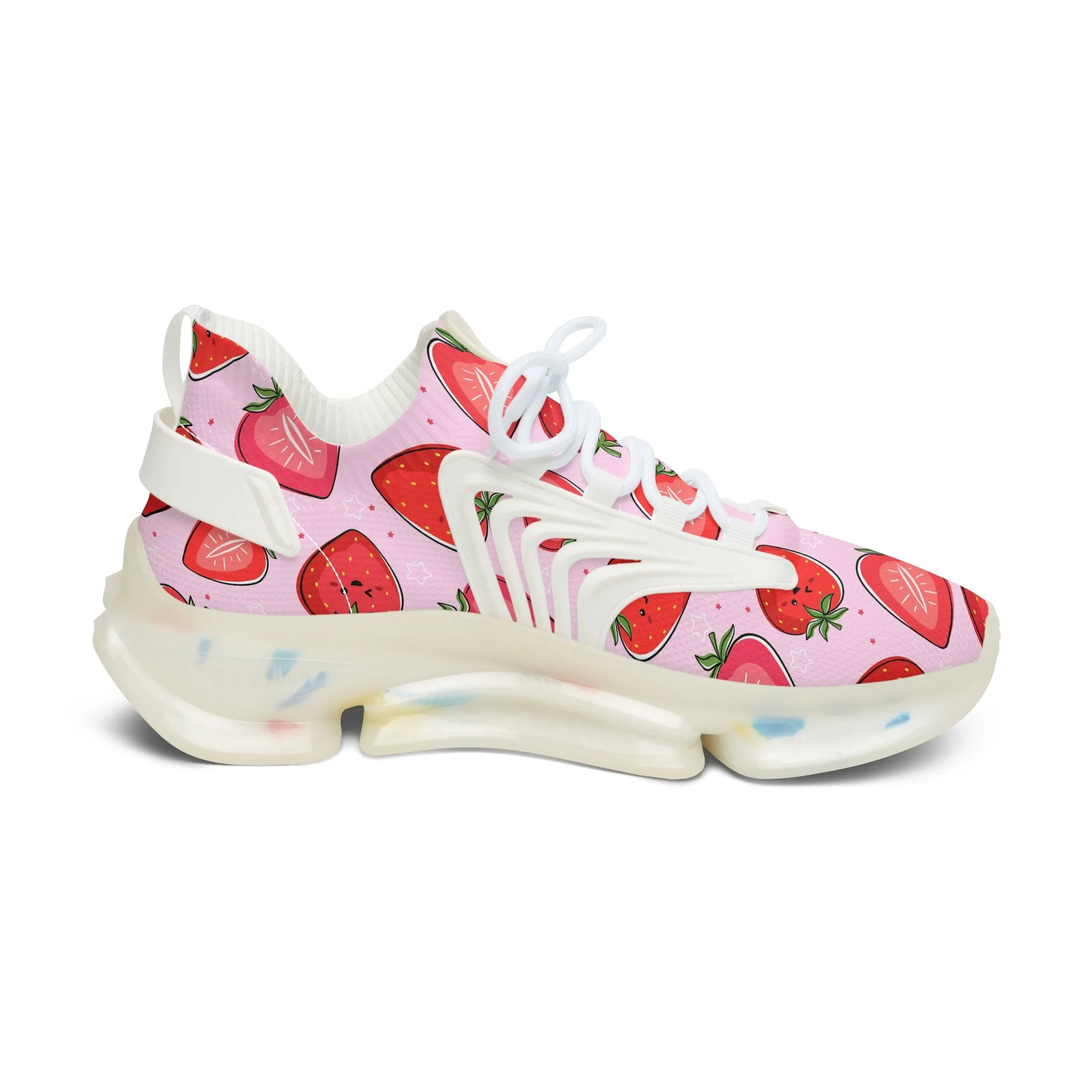 Smiling Strawberries Women's Mesh Sneakers