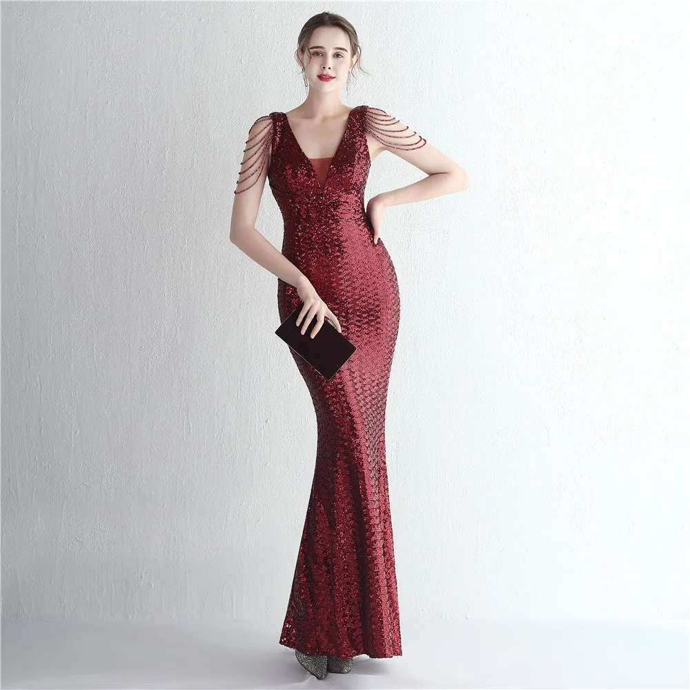 Stella Flapper Gatsby Dress, Prom Fringe Dress 1920s Vintage inspired Great Gatsby Art Deco Charleston Downton Abbey Bridesmaid Wedding