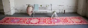 Vintage Kurdish Herki Runner 2.11ftx14.11ft