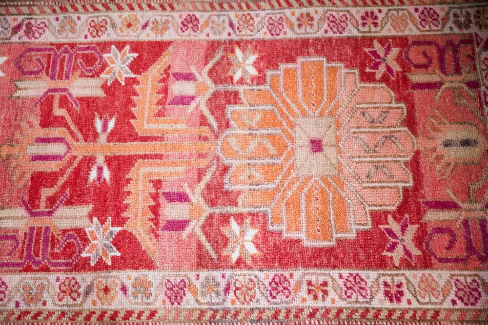 Vintage Kurdish Herki Runner 2.11ftx14.11ft