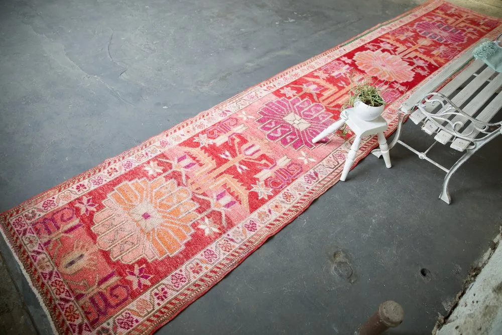 Vintage Kurdish Herki Runner 2.11ftx14.11ft
