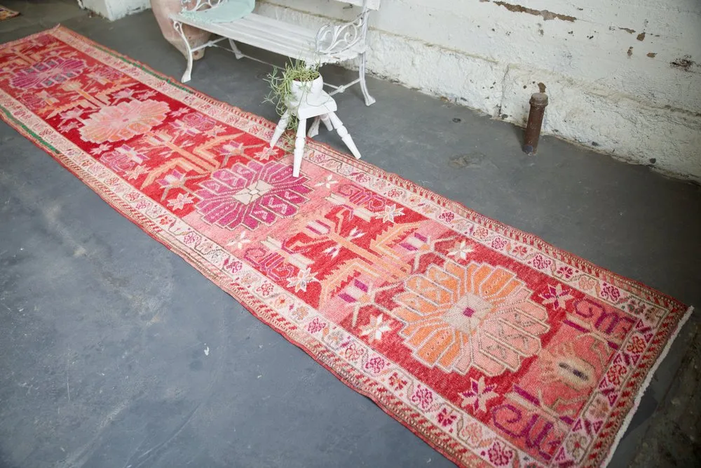 Vintage Kurdish Herki Runner 2.11ftx14.11ft