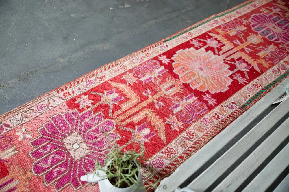 Vintage Kurdish Herki Runner 2.11ftx14.11ft