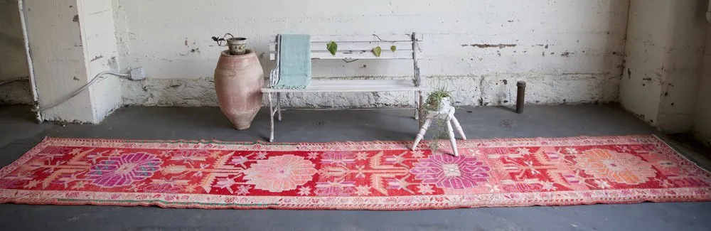 Vintage Kurdish Herki Runner 2.11ftx14.11ft
