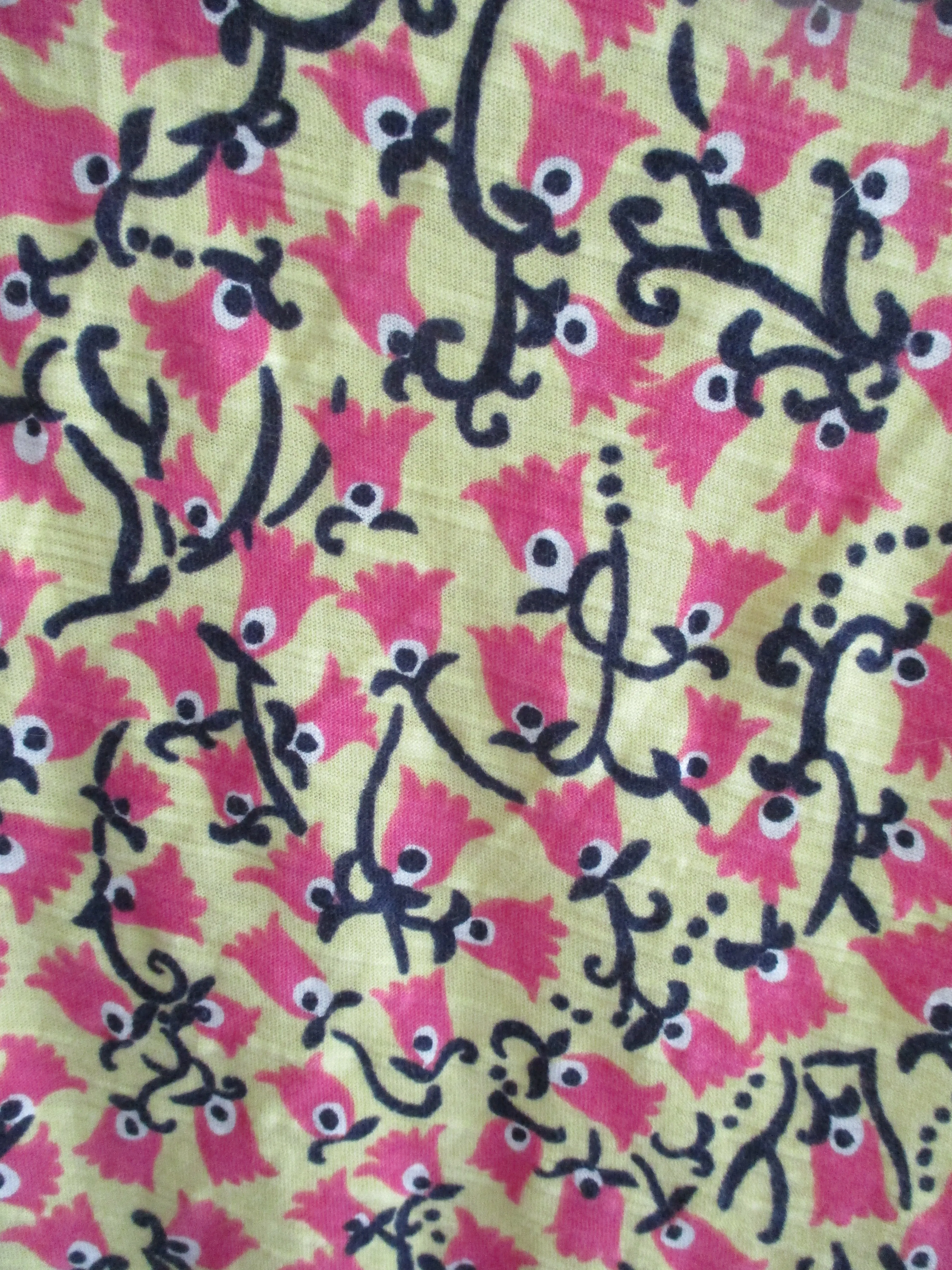Vintage LILLY PULITZER Cotton Shirt BIRD FLORAL Ruffle Top XL Preppy YELLLOW PINK