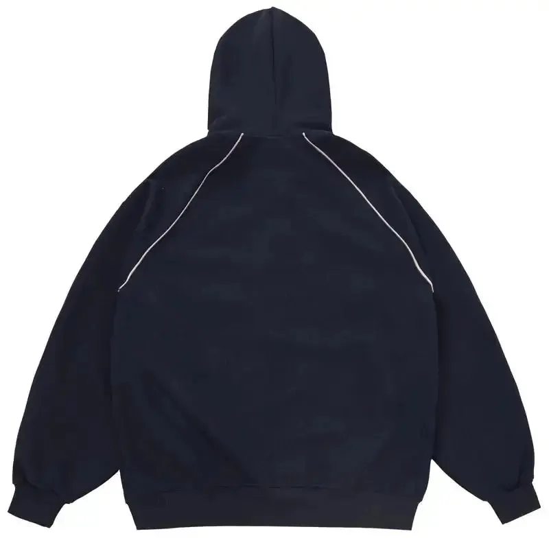 Vintage Racing Sportswear Printed Zip Hoodie