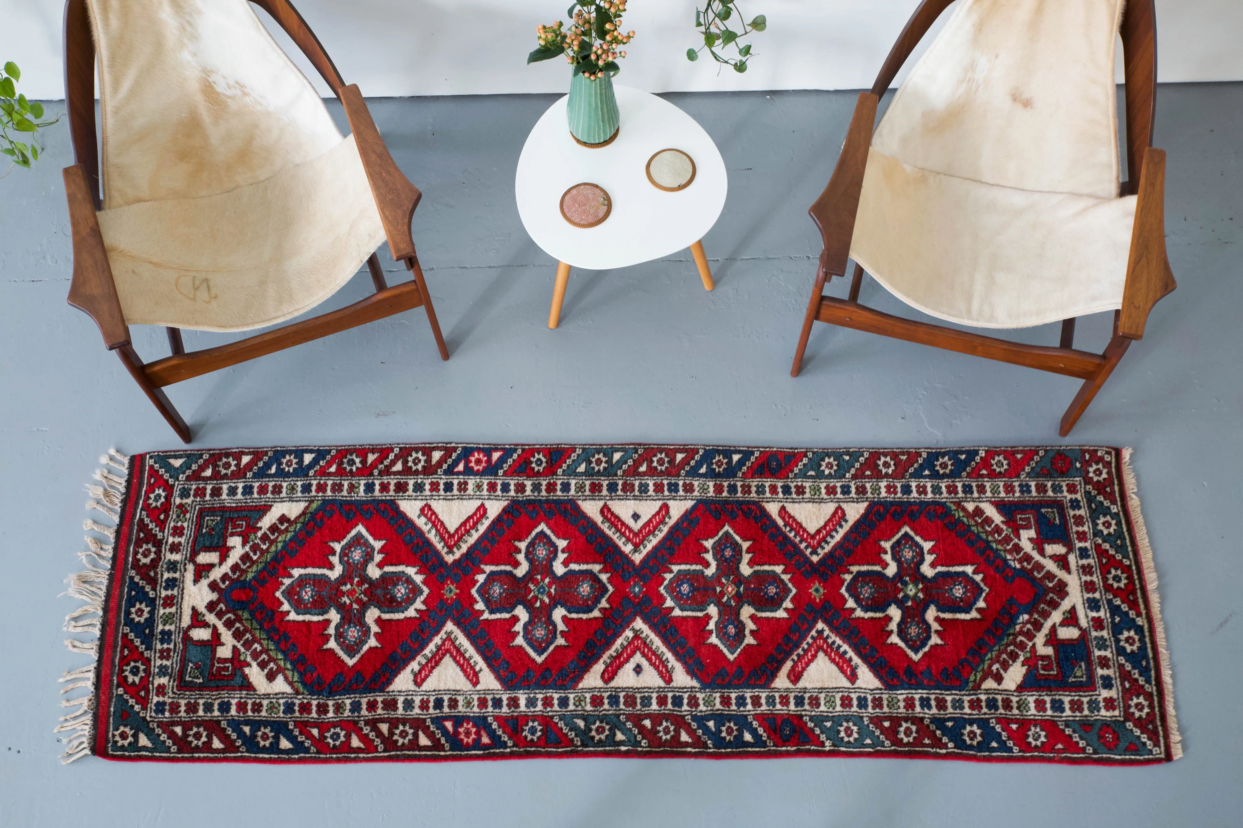 Vintage Turkish Dosemealti Runner Rug 2'4"x8'