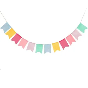 Wedding Party Vintage Rustic Bunting Garland - Pentagon Rainbow